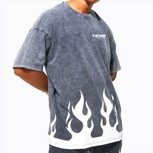 Camisetas de manga corta de alta calidad para hombre, camisetas con lavado ácido, Impresión de logotipo personalizado, camisetas con lavado ácido para hombre - Product Image 1