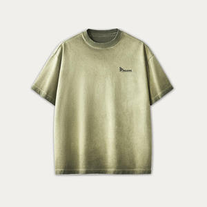 เสื้อยืดทรงหลวมสไตล์แบ็กกี้ ลายฟอกสี สำหรับผู้ชาย แฟชั่นสตรีทแวร์ ผ้าฝ้ายโอเวอร์ไซส์ สกรีนโลโก้ตามสั่ง ทรงหลวม - Product Image 4