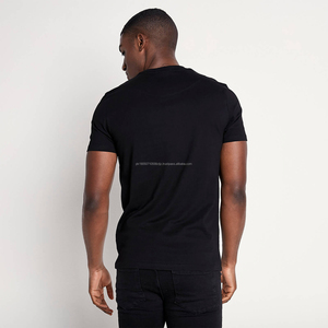 เสื้อยืดผ้าฝ้ายผู้ชายสีทึบอีลาสเทนสีพื้นเสื้อใส่เล่นกีฬาใส่ไปยิมฟิตเนสแบบ95% โลโก้ได้ตามต้องการ - Product Image 4