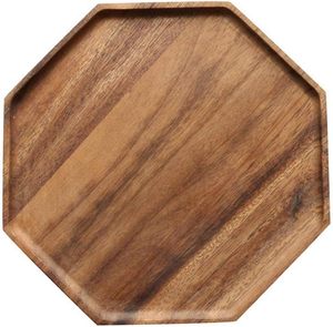 Juego de bandejas de comida de madera de Acacia con logotipo personalizado, plato de servicio para taza de té, café y velas, bandeja decorativa para el hogar y restaurantes - Product Image 6