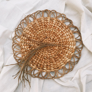 Natural de jacinto de agua manteles de mesa precio barato hecho a mano en forma de flor mantel Eco amigable de Vietnam - Product Image 4