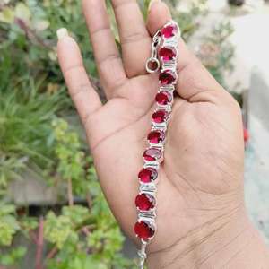 Pink Rubellite Gemstone Charm Bracelet Adjustable Sterling Silver Beaded Boho Jewelry Gift for Women Elegant GIA Certified - Product Image 3