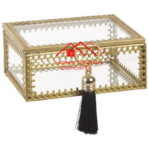 New Arrival 2024 Hot Selling Metal & Glass Jewellery Box Primum Golden Finished Metal Jewellery Box for Storage Use - Product Image 3