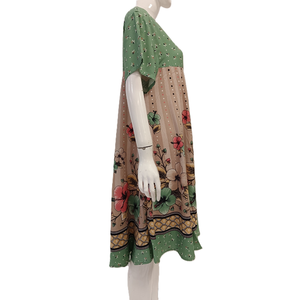 <b>Women</b> Dress <b>Cloak</b> Dress Floral Rayon Dress Premium Fabric Comfortable Short Sleeve Summer - Product Image 2