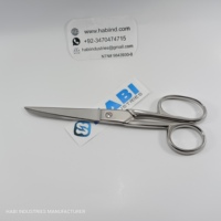 Ciseaux de couture professionnels HABI INDUSTRIES avec logo personnalisé, lame dentelée en acier inoxydable, manche ABS, anti-adhérents pour tailleur