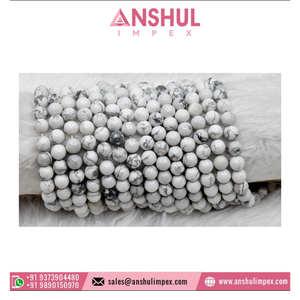 Howlite 8mm Round <b>Beads</b> <b>Crystal</b> Lampwork & Glass Loose <b>Beads</b> From India for Bulk Buyers - Product Image 4