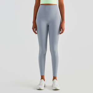 Gym Fitness Stretchy 19% Spandex Nylon No Front Seam High Waist Soft Yoga <b>Leggings</b> With Pocket Scrunch butt <b>leggings</b> for women - Product Image 4