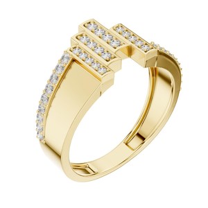 Bague Cluster 1,50 Carat, Coupe Brillante, Couleur F, Pureté VS1, Unisexe, Luxe, Or Jaune 18 carats, Diamant de Laboratoire Certifié IGI - Product Image 3