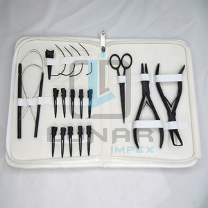 Nuevo kit de herramientas de extensión de cabello al por mayor de fábrica mate negro herramientas para juego de accesorios de alicates de peluquería de calidad profesional - Product Image 3