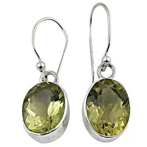 925 Silver Women's Gemstone Jewelry <b>Fashion</b> <b>Drop</b> <b>Earrings</b> with Citrine - Product Image 1