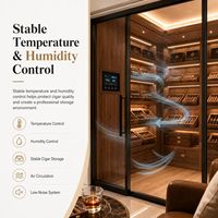 Humidor de plain-pied, Kiosque de merchandising pour cigares, Table de présentation pour la vente au détail, Agencements pour magasins de tabac, Service de projets sur mesure