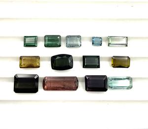Lot de pierres précieuses en vrac tourmaline multicolore naturelle coupe octogonale 3*5-6*8 MM pour la fabrication de bijoux - Product Image 2