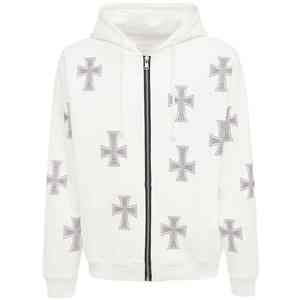 เสื้อฮู้ดดี้พิมพ์ลายดิจิทัลทรงปกติบุซับใน ผ้าฟลีซผสมโพลีเอสเตอร์และคอตตอน กันลม ระบายอากาศได้ดี ประดับคริสตัล สำหรับผู้ชาย คุณภาพระดับท็อป - Product Image 1