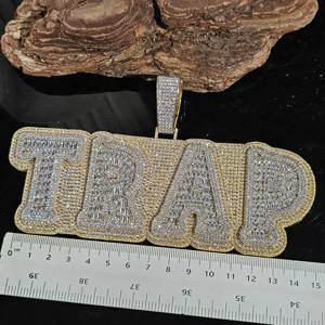 Audacieux personnalisé plein glacé diamant nom collier solide dos personnalisé pendentif Hip Hop bijoux cadeau d'anniversaire pour le rappeur lui - Product Image 6