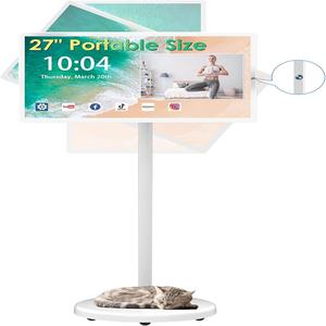 ทีวีพกพา LED สีขาวขนาด 27 นิ้ว พร้อมหน้าจอสัมผัส Incell ระบบปฏิบัติการ Android 13 ซีพียู 8 คอร์ แรม 8GB พื้นที่เก็บข้อมูล 128GB ความละเอียด 1080P HD ติดตั้งบนล้อ - Product Image 1