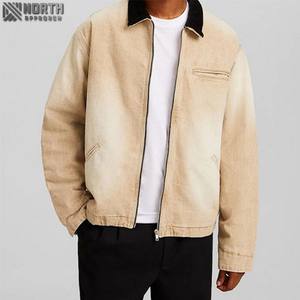 Veste en toile denim 100% coton pour hommes Veste en jean imprimée personnalisée avec logo brodé Streetwear Veste en jean pour hommes - Product Image 1