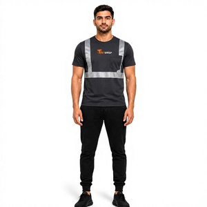 T-shirt de travail haute visibilité pour homme Tiierwear, manches courtes, polyester, réfléchissant, séchage rapide, respirant, uniforme haute visibilité - Product Image 1