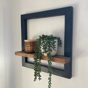 Étagères et supports muraux en bois solides faits à la main de qualité supérieure pour décoration murale - Product Image 1