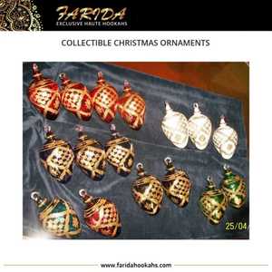 Ornements de Noël en verre soufflé à la main de luxe, design égyptien unique avec gravure en or 24 carats, décoration d'intérieur, édition limitée - Product Image 3