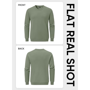 Sweat-shirt ample à col rond de couleur unie et à manches longues pour hommes pulls en tissu imprimé d'usine personnalisés pour le commerce extérieur - Product Image 5
