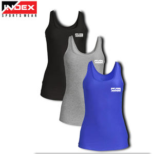 Personalizado al por mayor de las señoras de algodón gimnasio espalda descubierta deportes entrenamiento Tops Fitness Tank Tops - Product Image 1