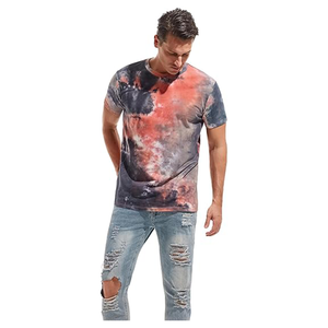 Premium Quality <b>Men's</b> Slim Fit cotton spandex <b>T</b>-<b>Shirt</b> 180 Grams Breathable Jersey <b>Tie</b> <b>Dye</b> Design Short Sleeves o-neck <b>for</b> Summer - Product Image 1