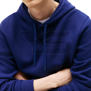 เสื้อฮู้ดผ้าฟลีซของผู้ชายแบบกำหนดเองมีเชือกผูกลายสีทึบสำหรับฤดูหนาว - Product Image 5