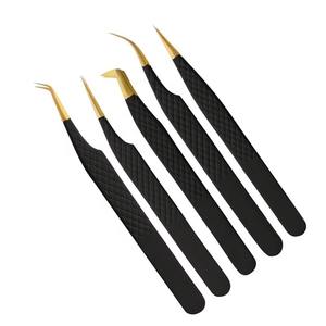 Herramienta de belleza de la mejor calidad al por mayor, pinzas de extensión de pestañas con logotipo personalizado, pinzas de extensión de pestañas con implantes déntricos - Product Image 1