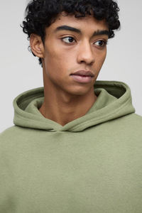 เสื้อสเวตเตอร์มีฮู้ดผ้าขนแกะแบบสวมหัวเสื้อมีฮู้ดผ้าคอตตอนโอเวอร์ไซส์แบบกำหนดเองโดย Marfa International - Product Image 3