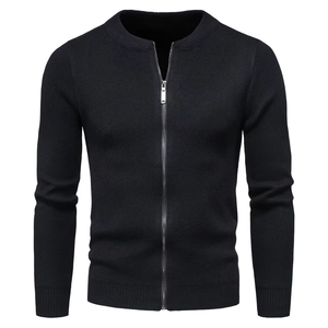 <b>Men</b>’s <b>Zip</b>-<b>Up</b> <b>Cardigan</b> Sweater | OEM ODM Knitwear | Wholesale Streetwear - Product Image 1