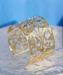 Bracelet en laiton Bracelets de manchette d'ouverture personnalisés Design à la mode Articles de fête Bracelet en laiton à bas prix - Product Image 1