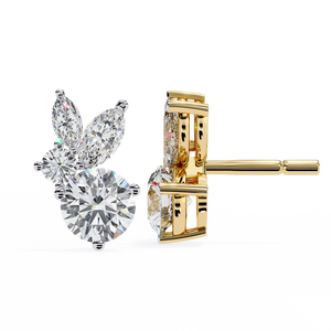 Boucles d'oreilles uniques en or 18 carats avec diamant de laboratoire, boucles d'oreilles de qualité supérieure - Product Image 1