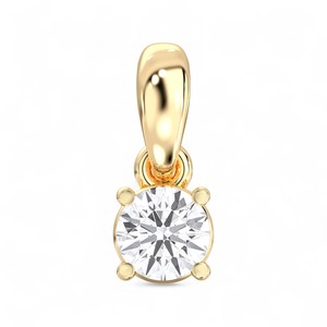 0.25 carat coupe ronde E-F/VVS-VS laboratoire cultivé diamant Prong Set Solitaire pendentif chaîne 18 pouces plaqué or femmes - Product Image 1
