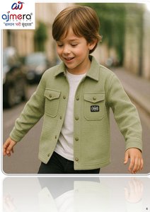 Veste en velours côtelé pour garçons Ajmera, couleur olive vert uni, élégante, décontractée, tenue d'hiver confortable, vêtement tendance pour enfants - Product Image 2