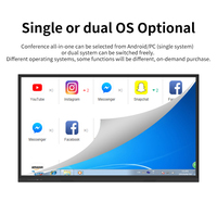 Pantalla Interactiva Inteligente 4K de 65, 75, 86 y 98 Pulgadas con Pantalla Dividida Multitarea AOOWHAO para Conferencias Corporativas y Reuniones Híbridas