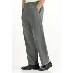 Pantalon Smart Casual MN-TRC-WS25-009, taille mi-haute élastique, tissu tissé léger, couleur unie, coupe droite, broderie, tailles XL à 6XL - Product Image 5