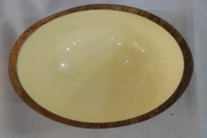 Cuencos de madera esmaltados impresos, utensilios de cocina y restaurantes y diseño japonés hecho a mano, cuenco para servir aperitivos de forma redonda pulida segura - Product Image 5