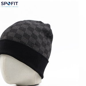 Trendy Multicolor Jacquard Knitted Customized Winter Warm Thick Soft Cotton Beanie Hat for Men <b>Women</b> Casual Beach Breathable - Product Image 6