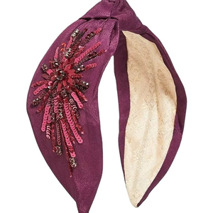 Bandeaux pour cheveux faits à la main de luxe pour femmes, bandeau brodé de perles, bandeau entièrement perlé pour femmes à prix de gros - Product Image 1