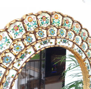 Flower Garden <b>Mirror</b> Handmade Decorative Wall <b>Mirror</b> Venetian Silver Accent Modern Cut Glass <b>Beveled</b> Designer <b>Mirror</b> for Home - Product Image 2