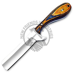 Cuchillo de caza de acero de alto carbono hecho a mano, hoja fija de espiga completa, mango de madera Pakka multicolor, estilo vaquero - Product Image 2