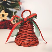Cloche de Noël en rotin tressé à la main, écologique, de luxe, taille personnalisée, décoration de la maison, ornement de boule de Noël