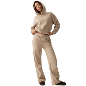 Nouvelle Collection Hiver 2025 – Survêtements Décontractés à Capuche pour Femme, Respirants, Écologiques, Séchage Rapide, en Coton, Logo Personnalisé, Deux Pièces - Product Image 1