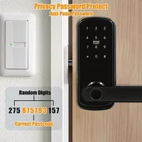 Serrure de porte numérique électronique intelligente, déverrouillage biométrique avancé par empreinte digitale, système de sécurité élevé, application Tuya, connexion Wi-Fi