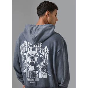 เสื้อมีฮู้ดผ้าฝ้ายโอเวอร์ไซส์ของผู้ชายผ้าคอตตอนขนาดใหญ่พิเศษสีทึบดีไซน์ขนาดพลัสไซส์ผลิตตามสั่งวัสดุ400gsm - Product Image 1