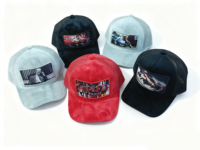 Gorra de conductor de camión de malla de terciopelo de 5 paneles personalizable de alta calidad 3D bordado a rayas diseño de moda estilo deportivo para invierno