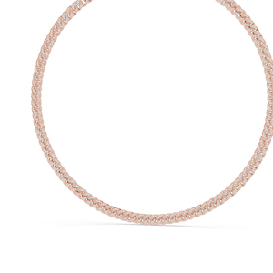 Collar de Eslabones Cubanos con Diamantes CVD VVS-VS EF de 7.208 CT, Creados en Laboratorio, Corte Brillante Redondo, Oro de 18K, 14K, Oro Rosa, Amarillo, Blanco - Product Image 6