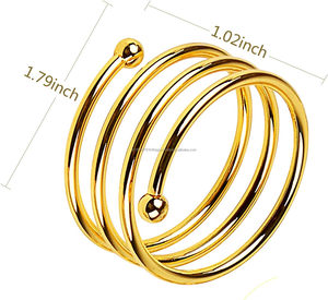 Rond de serviette en or brillant élégant de qualité supérieure personnalisé Décoration de table à manger moderne - Product Image 2
