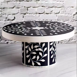 Plateau à gâteaux artisanal en incrustation de nacre avec incrustation de perles naturelles pour les paramètres de table de luxe au prix de gros - Product Image 1