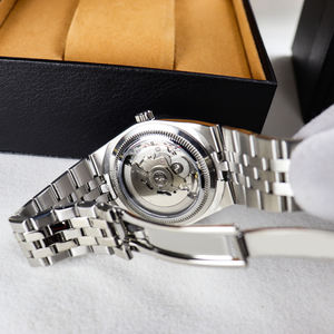 Cross Border Hot Model Luxury Stainless Steel Water Resistant Luminous 18mm Pointer Power Reserve 40 Hour <b>Men</b> <b>Mechanical</b> <b>Watch</b> - Product Image 5